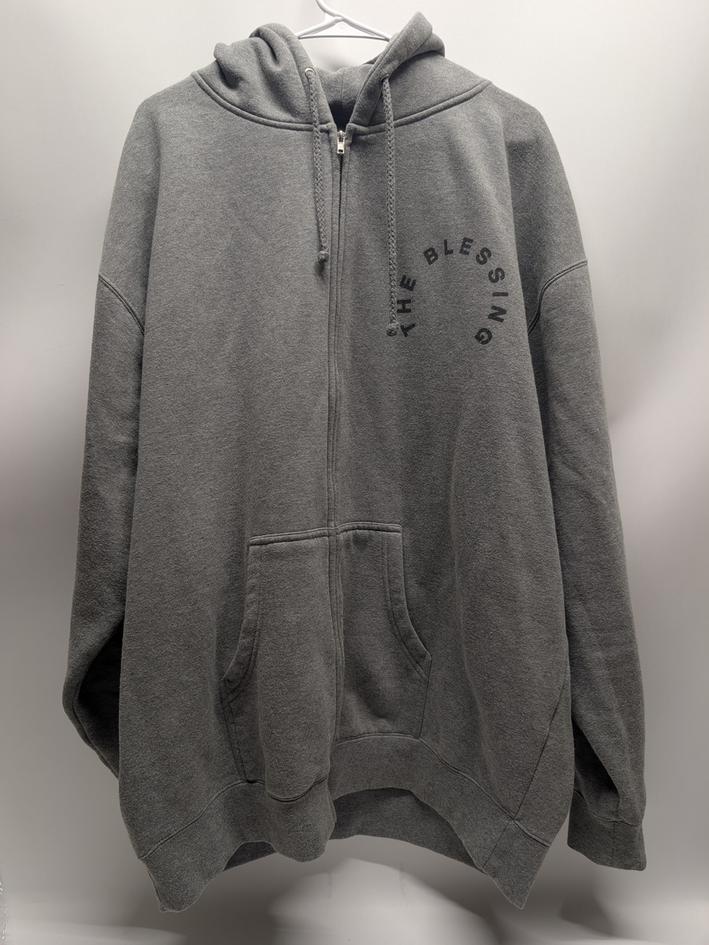 Christian Song Gray Full-Zip Hoodie With Hood with 'The Blessing' Chest Print